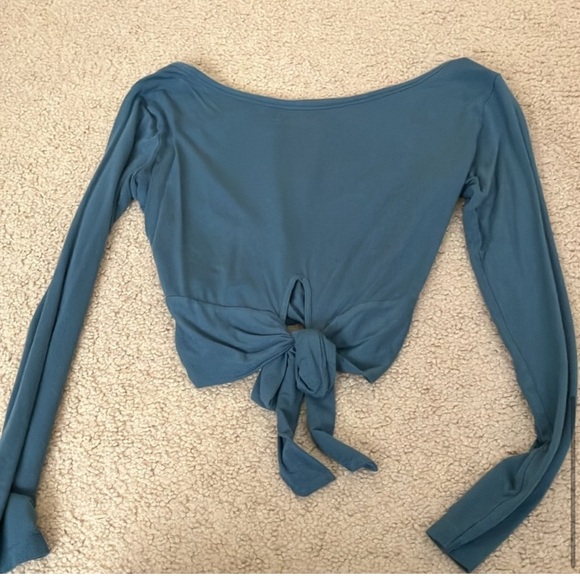 Heavenly by Victoria Soft Modal Twist-tie Crop Top, Sea Foam - Picture 5 of 10